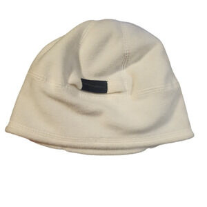 NWT all in motion white winter hat with built in ponytail opening, one size